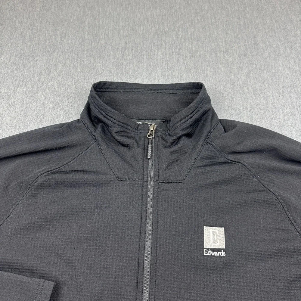 The North Face Jacket Men XL Black Grid‎ Fleece Full Zip Outdoor Mock Neck Logo